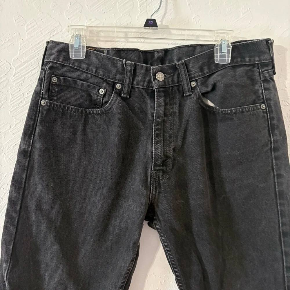 Levi’s 505 Jeans 34 x 23.5 (tag 34x32)‎ Black Regular Fit Cropped Classic Denim